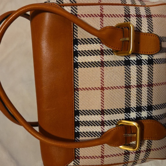Burberry Brown and Cream Plaid Small Satchel - Picture 5 of 11